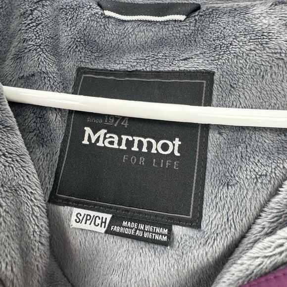 Marmot 700 Down Fill Insulated Parka Coat Hooded Purple Size Small - Picture 11 of 13